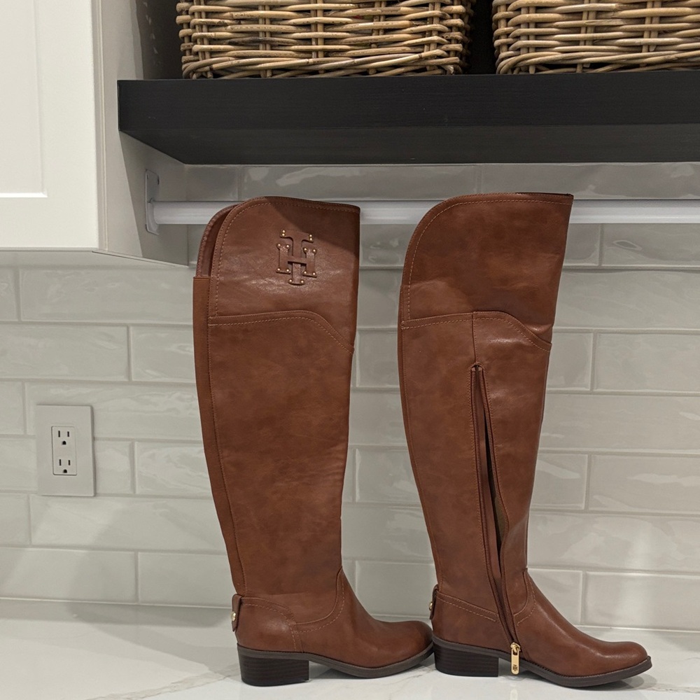 Tommy Hilfiger Tan Over the Knee Boots